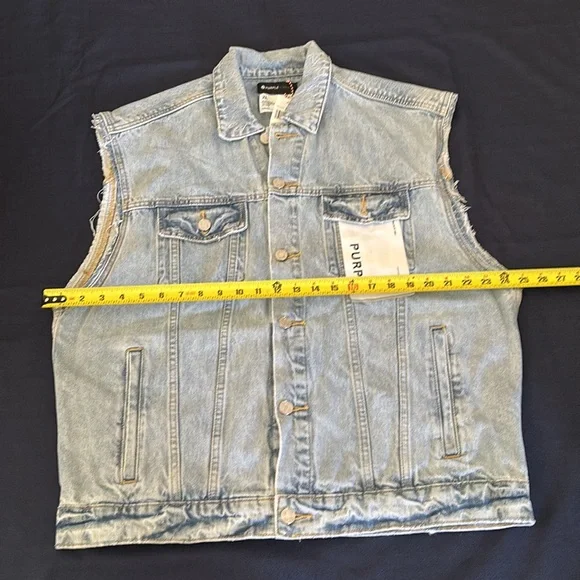 Purple Brand Light Blue Denim Vest
